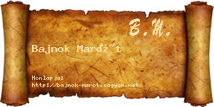 Bajnok Marót névjegykártya